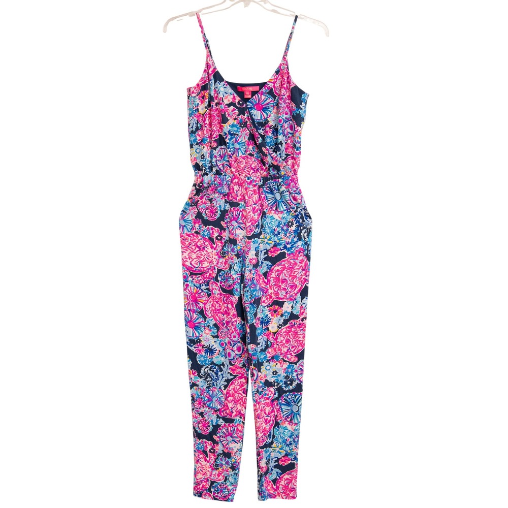 Lilly Pulitzer Dante In Turtle Amazement Jumpsuit One Piece Romper Resort Vacay